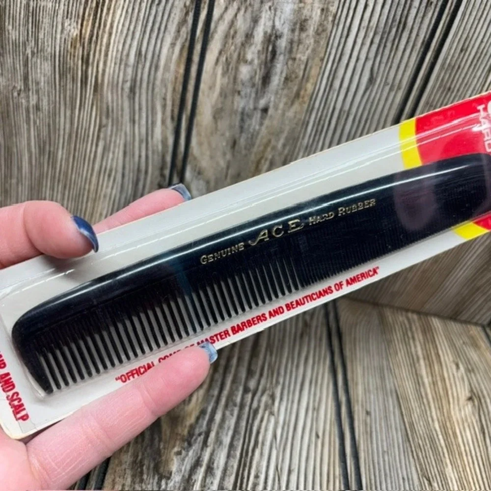 Vintage Genuine Ace Hard Rubber Comb 7